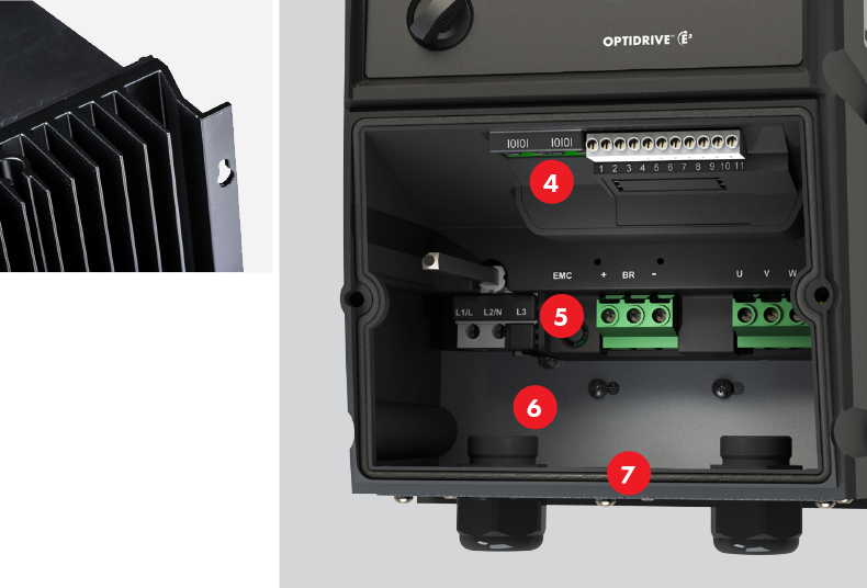 Optidrive E3 IP66 Internals